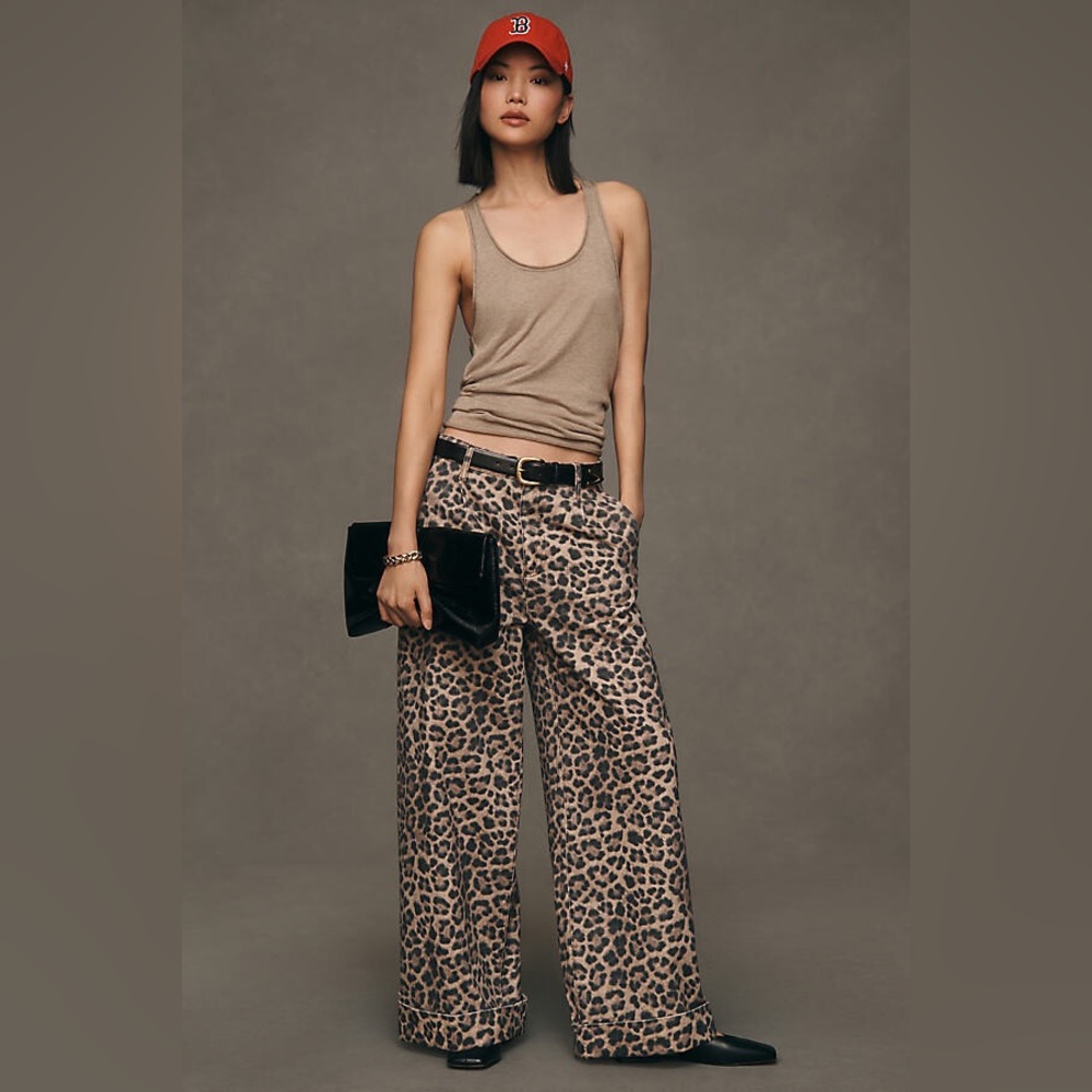 THE LEON DOUBLE HEM HIGH-RISE WIDE-LEG CUFFED JEANS BY PILCRO